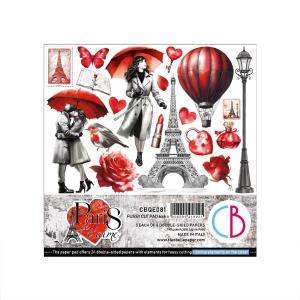 Ciao Bella - Paris Je t'aime -  Fussy Cut Paper Pad  - 6 x 6" For Nice For Sale