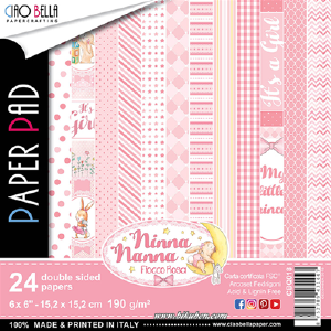 Ciao Bella - Ninna Nanna Girl - Paper  Pad   6 x 6" The Cheapest Cheap Pice