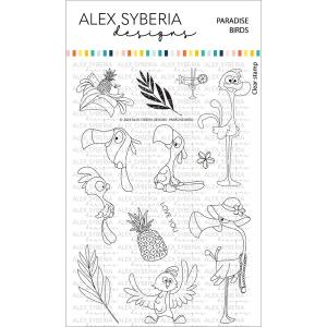 Alex Syberia Designs - Clear stamp set - Paradise Birds - A6 Discount Wiki