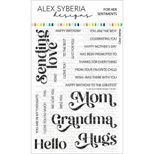 Alex Syberia Designs - Clear stamp set - For Her Sentiments Cheap Pice Buy Discount