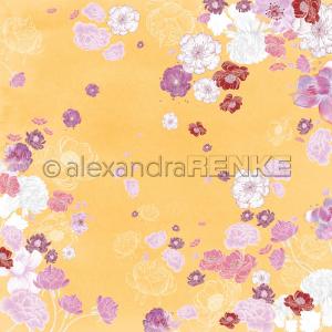 Alexandra Renke - Floral on golden yellow - Paper -  12x12" Huge Surprise Cheap Online