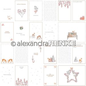 Alexandra Renke - Floral Christmas card sheet coral - Paper   12x12" Sale Amazon