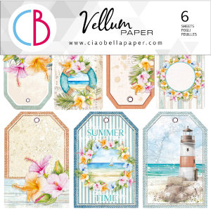 Ciao Bella - Summer Breeze -  Fussy Cut Vellum - Paper Pad  - 6 x 6" Outlet Pices