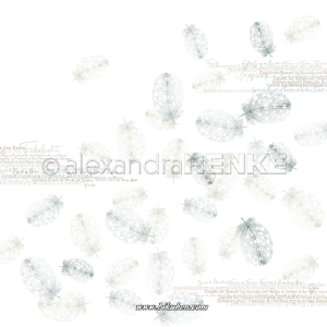 Alexandra Renke - Falling Feathers Blue   12x12" Buy Online Cheap