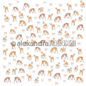 Alexandra Renke - Floral Christmas deer rapport - Paper   12x12" Sale Online Shop