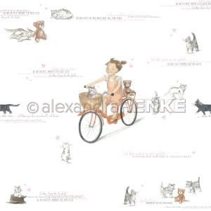 Alexandra Renke - Little Cyclist  - Paper   12x12" Free Shipping Best Pices