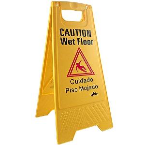 Yellow Wet Floor Caution Sign - CASE OF 4 Sale Exclusive