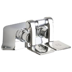 Foot Pedal Dual Hot and Cold Short 1/2 x 3/8 Inch FNPT Polished Chrome Discount Get To Buy