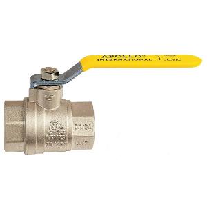 Ball Valve 94A 2-Piece 1-1/2 Inch NPT Brass Full Port 600PSI CWP Lever PTFE 0-400 Degrees Fahrenheit Discount Wholesale
