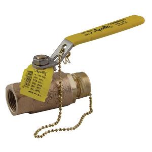 Ball Valve 70-100 Bronze 1/2 Inch NPT x Hose 2-Piece Standard Port Cap and Chain Cheap Sale Countdown Package