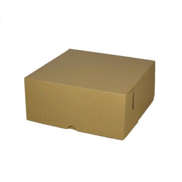 SAMPLE - E Flute - Cardboard Cake Box 9 x 9 x 4 inches - Kraft Brown Wide Range Of Cheap Online