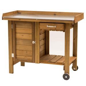 Gardener's Table with Wheels Cheap With Credit Card