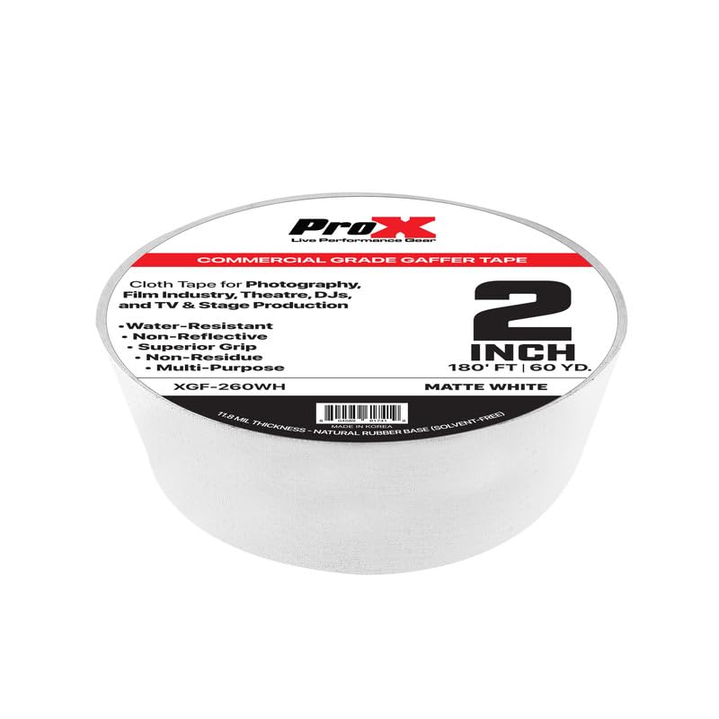 ProX Commercial-Grade Gaffer Tape (2" x 60 yd, White) Outlet Classic