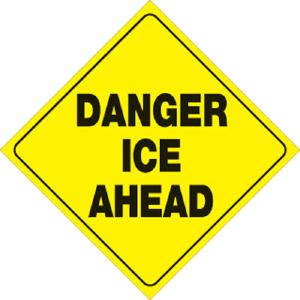 Voss Signs 429 DIA YR Plastic Reflective Sign 12" Danger Ice Ahead - Yellow #429 DIA YR Free Shipping View