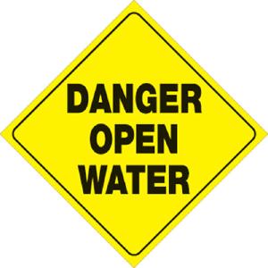 Voss Signs 430 DOW YR Plastic Reflective Sign 12" Danger Open Water - Yellow #430 DOW YR Supply Cheap Pice