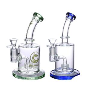 Dragon Glass Water Pipe Thick Base With Matrix Perc & Bent Neck - 472 Grams - 9 Inches - Assorted Colors [DGE-183] Cheap Best Store To Get