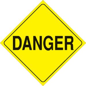 Voss Signs 401 DAN YR Plastic Reflective Sign 12" Danger - Yellow #401 DAN YR Free Shipping New Styles