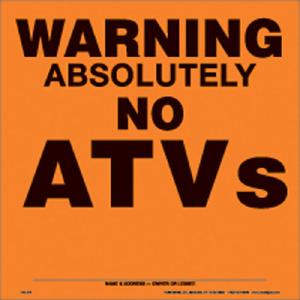 Voss Signs 193 ATV OA Trail Reflective Parking Sign - Orange #193 ATV OA Cheap Sale Big Discount