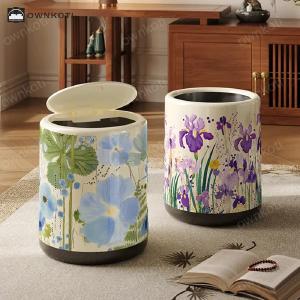 Floral Large Capacity Decorative Trash Bin Buy Cheap Fashion Style