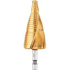 Dewalt 7/8" - 1-1/8" IMPACT READY® Titanium Nitride Coating Step Drill Bit Clearance For Nice