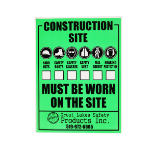 GLS Coroplast Construction Site Attire Checklist Sign, 18" x 24" Classic Cheap Pice