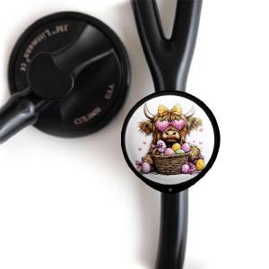 Easter Highland Cow Stethoscope Tag Newest