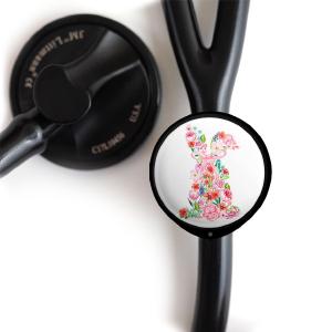 Spring Floral Bunny Stethoscope Tag Free Shipping Outlet Store