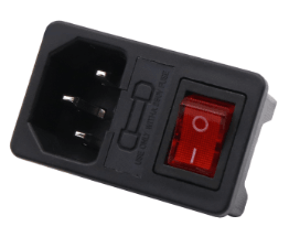 Prise d'alimentation AC 250V / 10A mâle avec porte fusible et interrupteur Pay With Visa For Sale