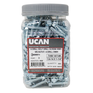 UCAN U-DRILLS® 14-14 x 1" Hex Washer Head Zinc Plated, 300/Jar Buy Cheap Pice