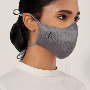Woven Face Mask (Tie-back) in Silver Sprinkle Cheap In China