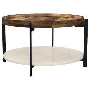 Adhvik - Round Table With Marble Shelf Cheapest Sale Online
