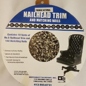 #5 French Natural Nailhead Trim with Natural Nails (10 yard kit) Quality Free Shipping For Sale