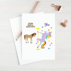 Dental Assistant Birthday Card Funny Dental Assistant Card for Best Dental Assistant Ever Blank Card Unicorn Birthday Card Pole Dance Gifts Discount Hot Sale