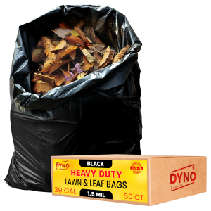 Dyno Products Online 39-Gallon, 1.5 Mil Thick Heavy-Duty Black Trash Bags - 50 Count Extra Large Plastic Garbage Liners Fit Huge Cans for Home Garden Lawn Yard Recycling Construction & Commercial Use Clearance For Nice