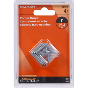 1 x 1/2-Inch Corner Braces, Zinc Plated - 4 pack Outlet For Sale