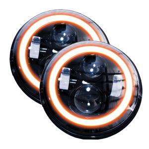 Race Sport Lighting Plug-&-Play H4 H/L Black 7in 4x10W with White Amber Halo LED Projector Kit RS-7LEDHLP-HALOWA-PR Amazon For Sale