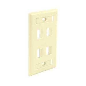 Wavenet FPW4PIV-S 4-Port Single Gang Flush Mount Keystone Wallplate with Labeling Windows - Ivory Sale Amazing Pice