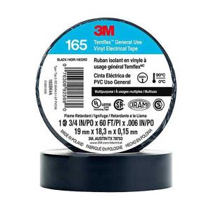 3M 165BK4A 165 Temflex 3/4" Vinyl Electrical Tape, Black, 60FT Discount Shop Offer