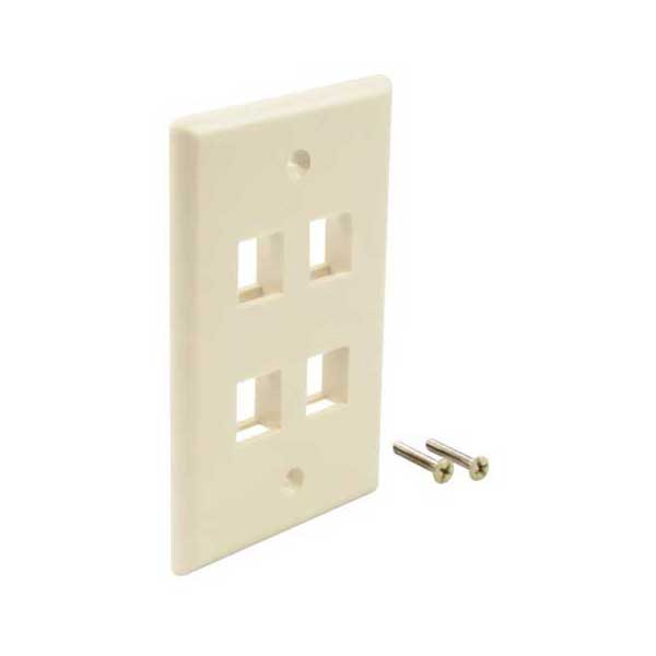 Wavenet FP04PIV-S 4-Port Single Gang Flush Mount Keystone Wallplate - Ivory Cheap Buy Authentic
