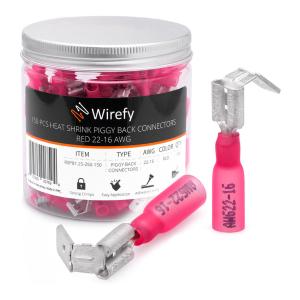 Wirefy 150-Piece 22-16AWG Adhesive Heat Shrink Piggy Back Connectors - Red Official Site Cheap Online
