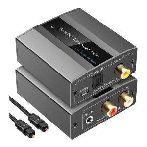 Altex Preferred MFG Analog to Digital Audio Converter - RCA Right/Left to Optical with Optical Cable 3.5mm AUX Jack to Digital Toslink and Coaxial Audio Adapter Cheap New Arrival