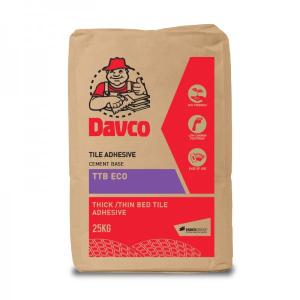 Davco TTB ECO Thick/Thin Bed Tile Adhesive Cement Base Grey or White 25kg Cheap