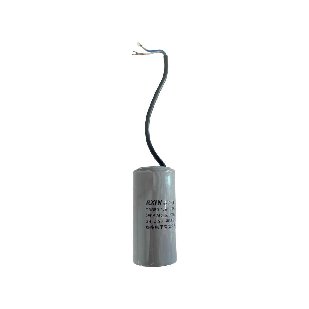 Capacitor 45UF Wire Type 450V AC 50X106mm with One Wire | Model : CAP-045UF-W-1 Free Shipping 100% Guaranteed
