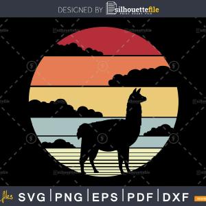 Llama Retro vintage Style cricut cut svg png printable cutting files Free Shipping 100% Guaranteed