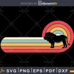 Lion Retro Style craft cut svg png digital cutting print-ready file Clearance Original