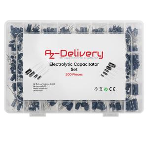 ElKo Sortiment Elektrolytkondensator Aluminium 24 Varianten, 500 Stück 0.1uF – 1000uF mit Aufbewahrungsbox kompatibel mit Arduino Outlet Fashion Style