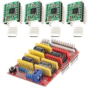 CNC Shield V3 Bundle mit 4 Stück A4988 Schrittmotor Treiber Stepper mit Kühlkörper für 3D Drucker kompatibel mit Arduino Really For Sale