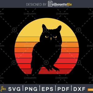 Owl Retro vintage Style cricut cut svg png silhouette cutting files Discount For Cheap