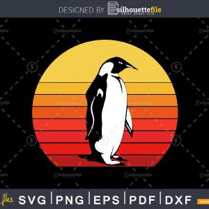 Penguin Retro vintage Style cricut cut svg png silhouette cutting files Discount Pay With Visa