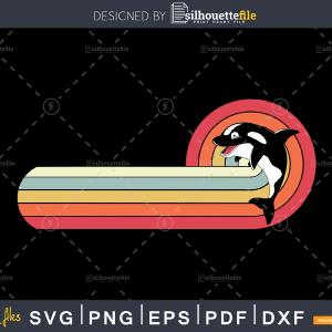 Orca Retro vintage Style digital cut svg png printable cutting files Free Shipping Best Place